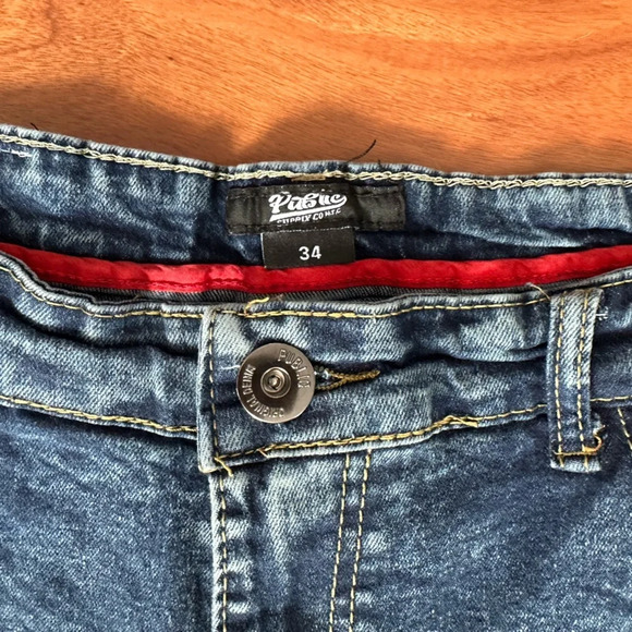 Public Supply Co. Stretch Distressed Ripped Denim Shorts size 34 - Picture 4 of 5